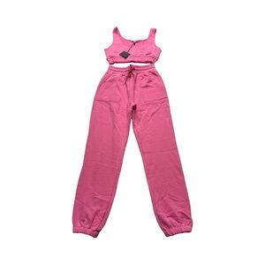 EVNL Lounge Set Crop Tank & Jogger Sweatpants Pink Women’s M